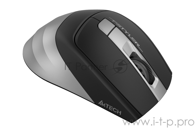 Мышь A4 Fstyler FG35 серый/черный оптическая (2000dpi) беспроводная USB (6but)