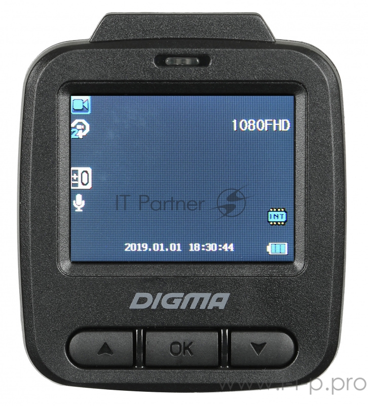 Видеорегистратор Digma FreeDrive 112 черный 1.3Mpix 1080x1920 1080p 150гр. GP1247