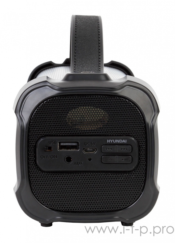 Колонка порт. Hyundai H-PAC400 черный 12W 1.0 BT/3.5Jack/USB 10м 1500mAh