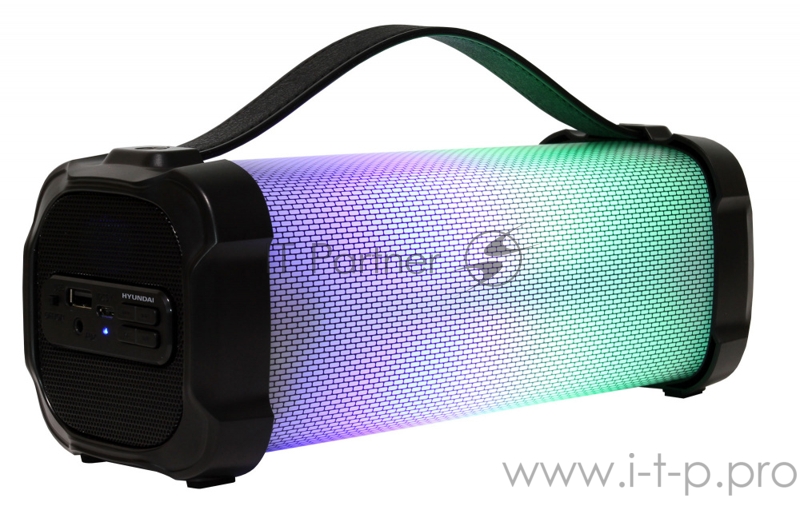 Колонка порт. Hyundai H-PAC400 черный 12W 1.0 BT/3.5Jack/USB 10м 1500mAh
