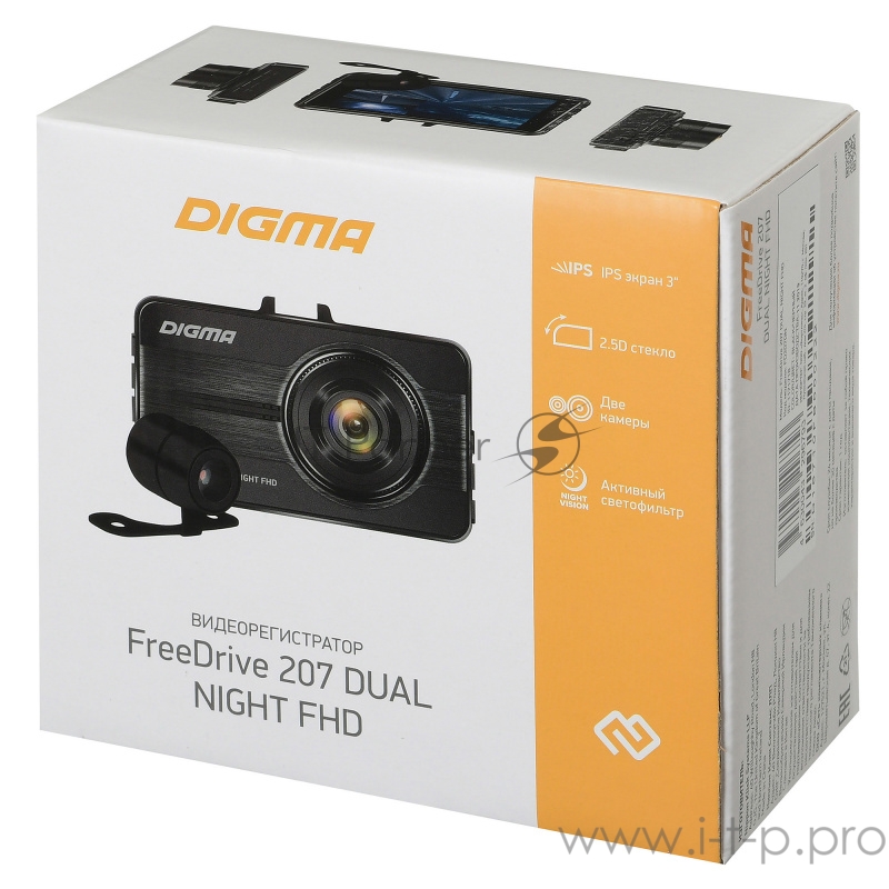 Видеорегистратор Digma FreeDrive 207 DUAL Night FHD черный 2Mpix 1080x1920 1080p 150гр. GP6248