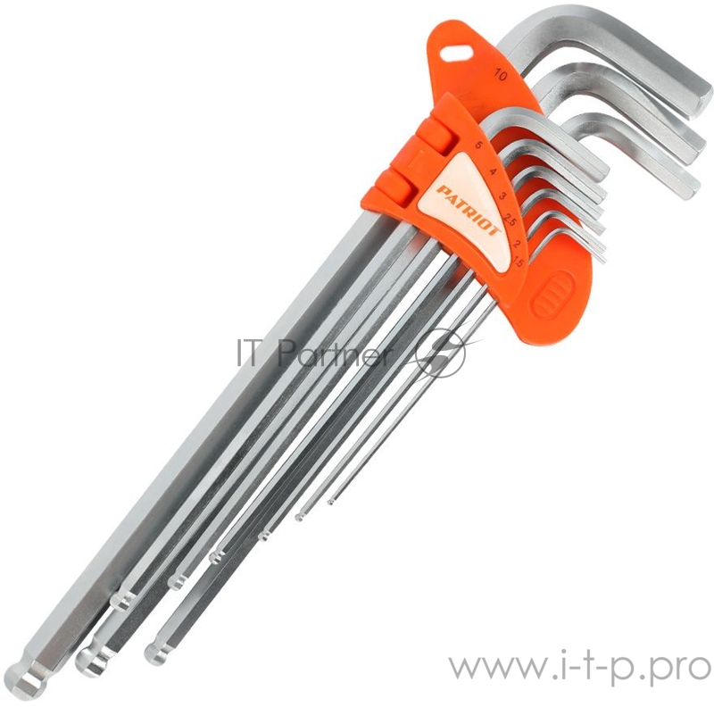 Набор ключей PATRIOT SKH-9EL, шестигранные с шаром, экстра длинные, 1,5-10мм, CRV, 9 шт