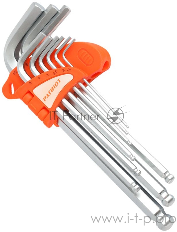 Набор ключей PATRIOT SKH-9L, шестигранные с шаром, длинные, 1,5-10мм, CRV, 9 шт