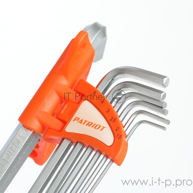 Набор ключей PATRIOT SKH-9L, шестигранные с шаром, длинные, 1,5-10мм, CRV, 9 шт