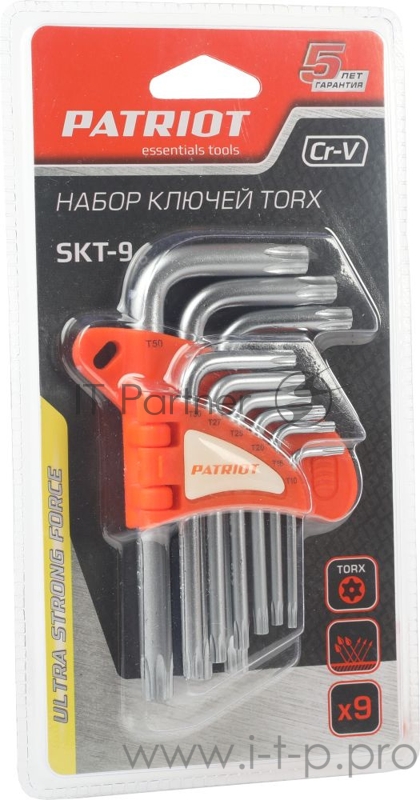 Набор ключей PATRIOT SKТ-9, TORX,T10-T50,CRV, 9 шт