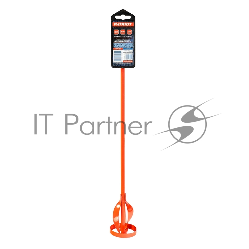 Миксер насадка PATRIOT MP461 для лакокрасочных материалов и клея, 60x400 мм, хвостовик 8 мм.