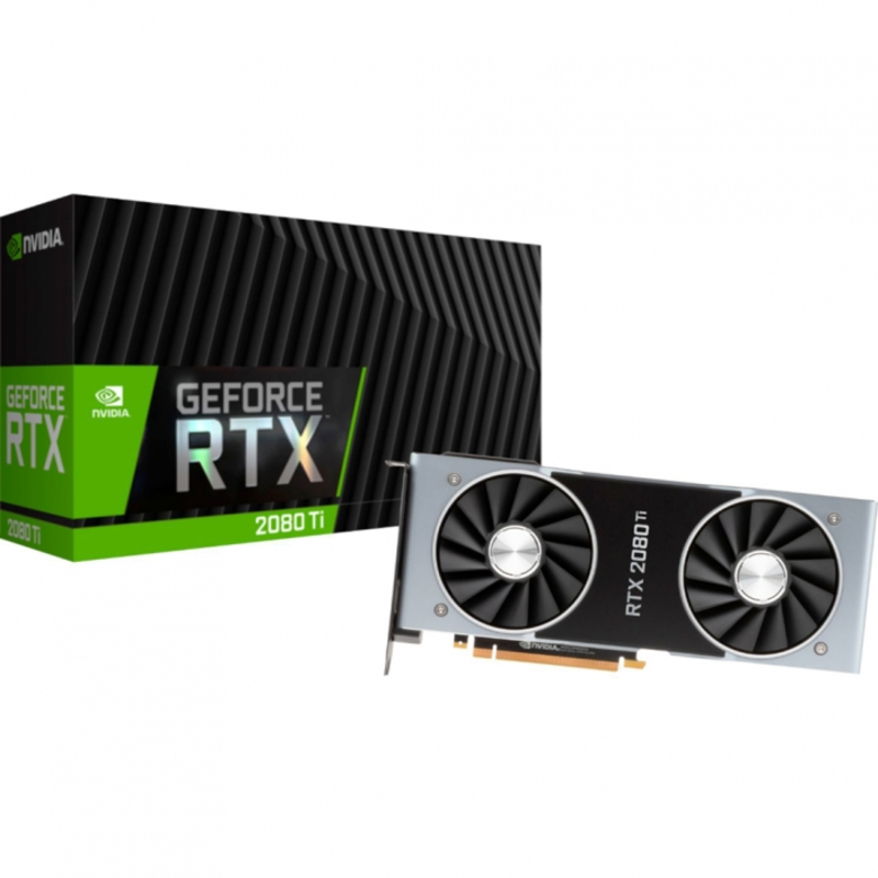 Видеокарта NVIDIA RTX 2080 Ti Founders Edition, 11GB, GDDR6, 352bit, HDMI, 3xDP (900-1G150-2530-000) , RTL {4}