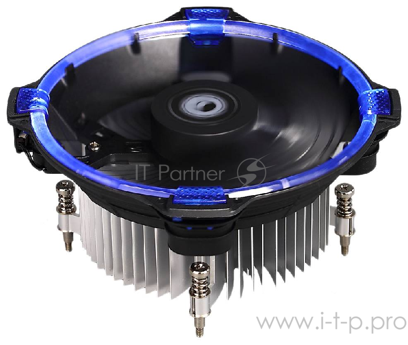 Кулер CPU ID-Cooling DK-03_HALO-I-B (1150/1151/1155, 100W, 26.4 dB, 1600 rpm, 120мм, 3pin, синяя подсветка, низкопрофиль