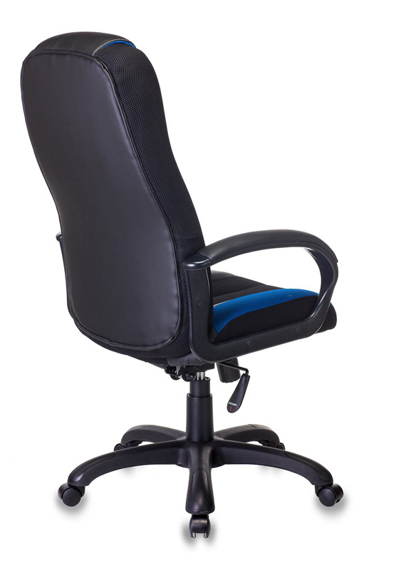 Кресло игровое Бюрократ VIKING-9/BL+BLUE черный/синий искусст.кожа/ткань