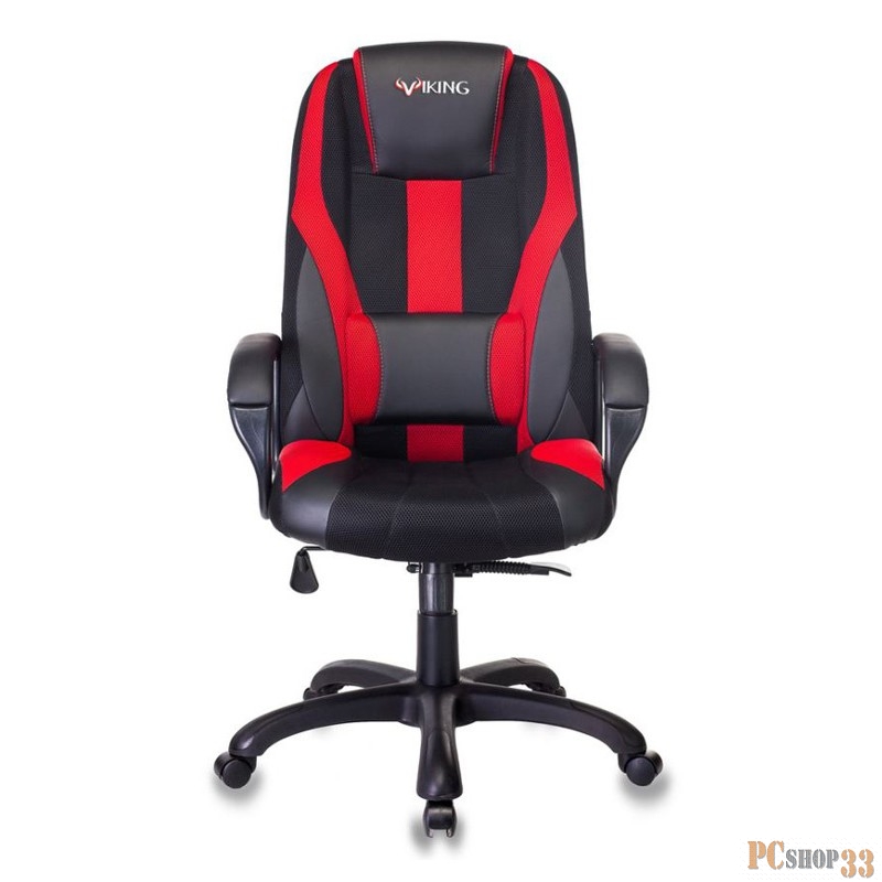 Кресло игровое Бюрократ VIKING-9/BL+RED черный/красный искусст.кожа/ткань