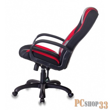 Кресло игровое Бюрократ VIKING-9/BL+RED черный/красный искусст.кожа/ткань