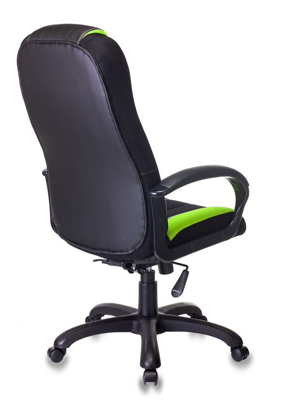 Кресло игровое Бюрократ VIKING-9/BL+SD черный/салатовый искусст.кожа/ткань