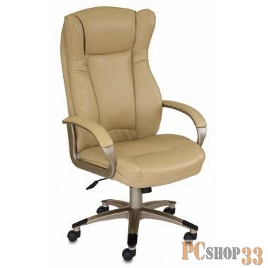 Кресло руководителя Бюрократ CH-879Y/Beige бежевый искусственная кожа (пластик золото)