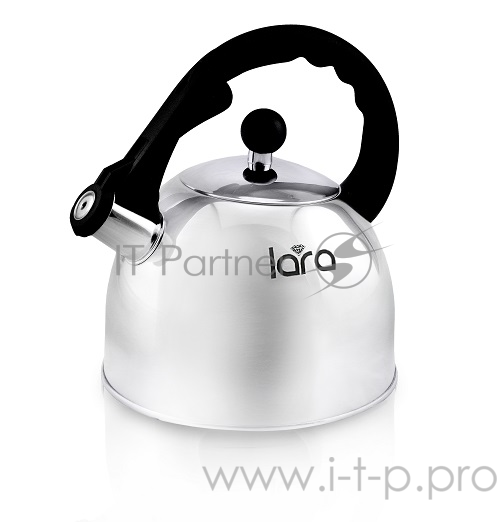 Чайник металлический LARA LR00-05 (зеркальный) 2.5л, индукционное дно 0.3мм, автоподъем ручки