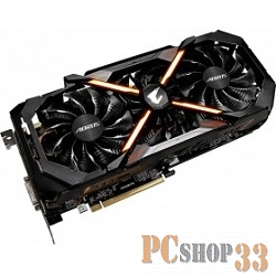 Видеокарта Gigabyte PCI-E GV-N1080AORUS X-8GD nVidia GeForce GTX 1080 8192Mb 256bit GDDR5X 1759/10400 DVIx1/HDMIx3/DPx3/HDCP Ret