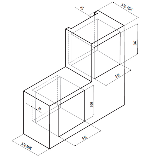 Газовый духовой шкаф FORNELLI FGA 60 DESTRO IX/BL