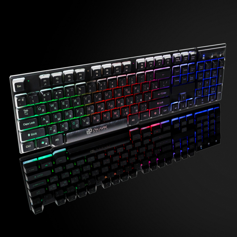 Клавиатура Oklick 780G черный USB LED