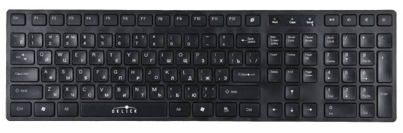 Клавиатура Oklick 570M черный USB slim Multimedia
