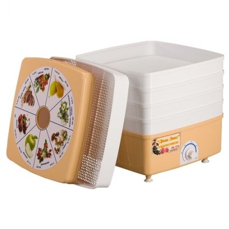 Сушилка для овощей и фруктов Ротор Дива Люкс с 5 решетами в гофротаре (квадратная)