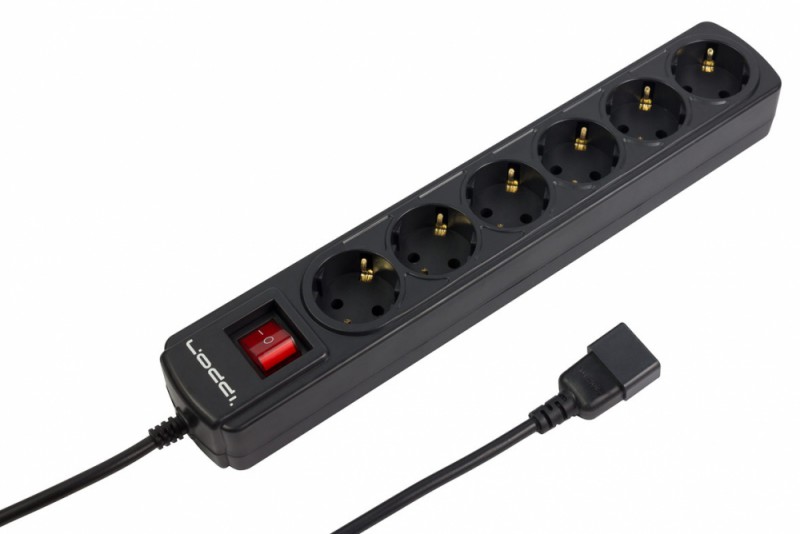 Сетевой фильтр Ippon BK112 1.8м (6 розеток) черный (коробка)