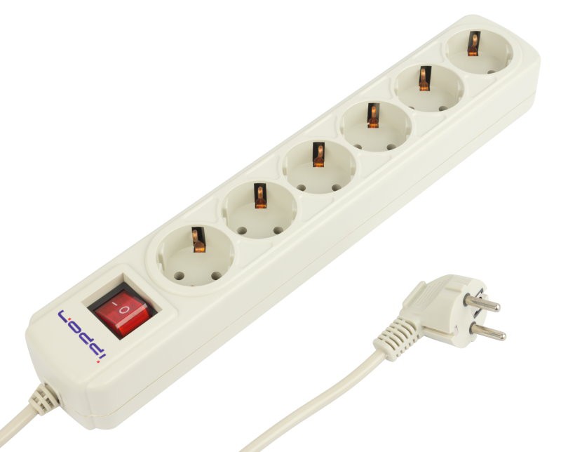 Сетевой фильтр Ippon BK212 1.8м (6 розеток) белый (коробка)