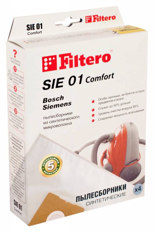 Пылесборники Filtero SIE 01 Comfort пятислойные (4пылесбор.)