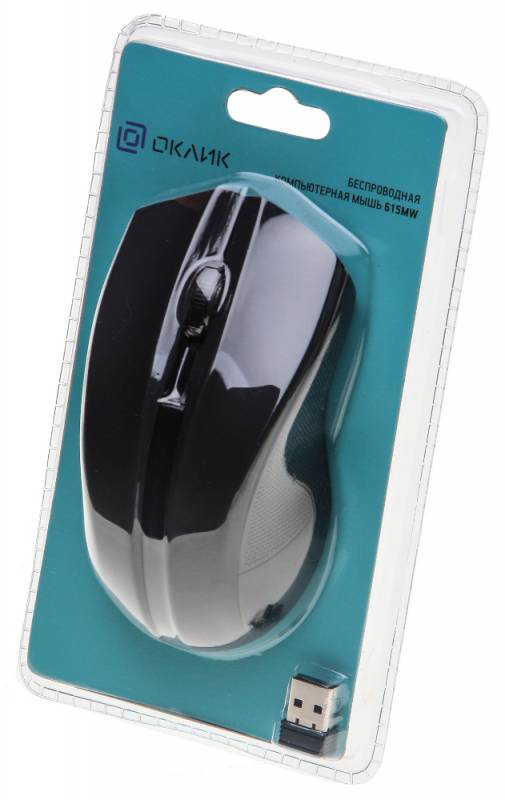 Мышь Oklick 615MW черный/серебристый оптическая (1200dpi) беспроводная USB (2but)