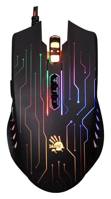Мышь A4 Bloody Q82 черный/рисунок оптическая (3200dpi) USB игровая (8but)