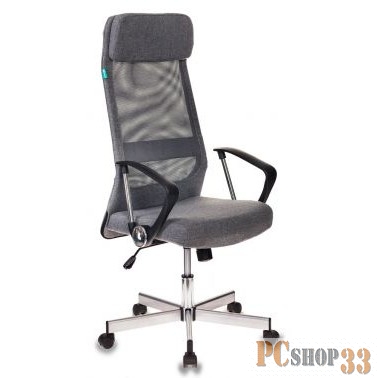 Кресло руководителя Бюрократ T-995HOME/GREY серый TW-04+ 10-128 сетка/ткань крестовина металл