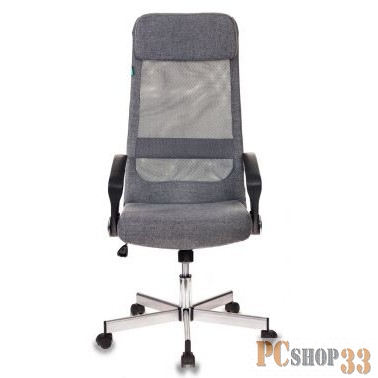 Кресло руководителя Бюрократ T-995HOME/GREY серый TW-04+ 10-128 сетка/ткань крестовина металл