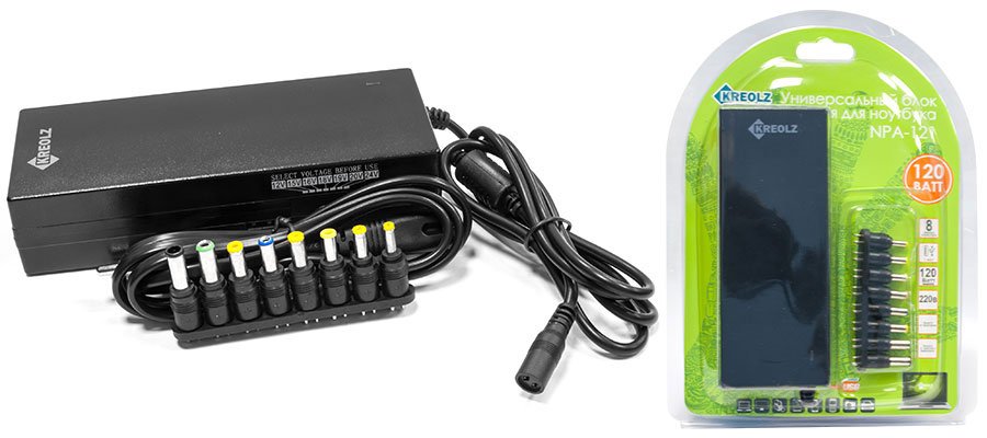 Блок питания для ноутбука Kreolz NPA121 универсальный