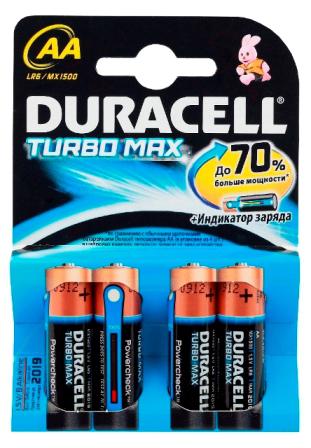 Батарея Duracell Turbo MAX LR6-4BL AA (4шт)