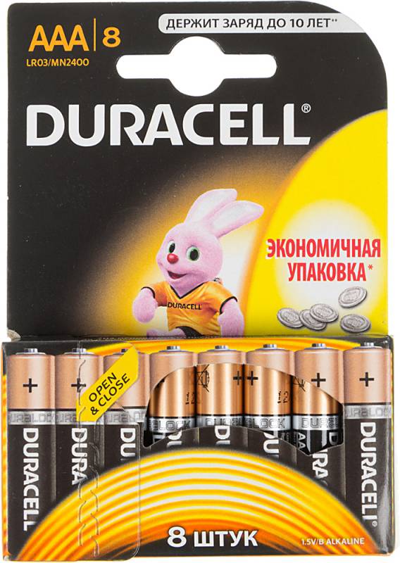Батарея Duracell Basic LR03-8BL AAA (8шт)