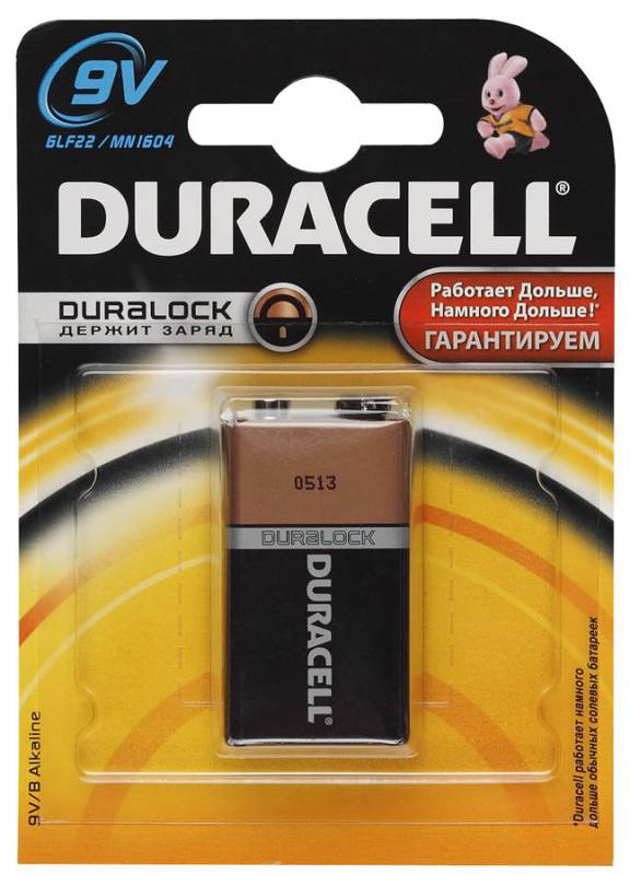 Батарея Duracell Basic 6LR61-1BL/6LF22-1BL Крона (1шт)