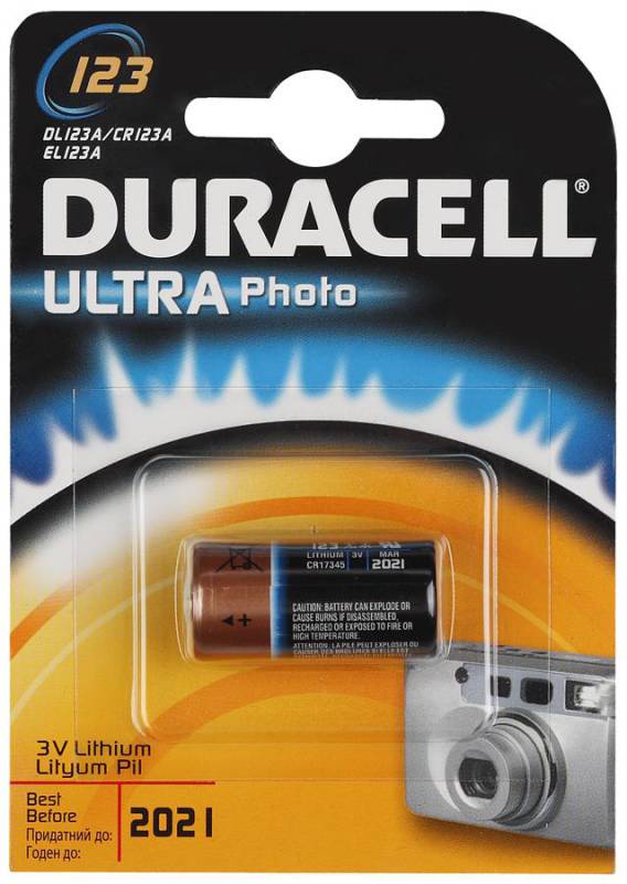 Батарея литиевая Duracell Ultra CR123A (1шт)