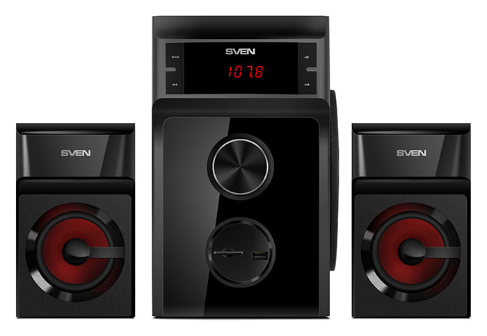 Колонки Sven MS-302 2.1 черный 40Вт