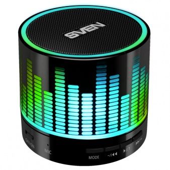 Колонка порт. Sven PS-47 черный 3W 1.0 BT/3.5Jack/USB 10м 300mAh