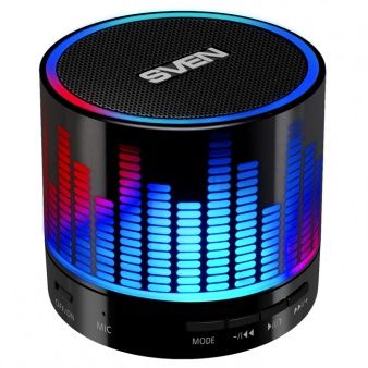Колонка порт. Sven PS-47 черный 3W 1.0 BT/3.5Jack/USB 10м 300mAh