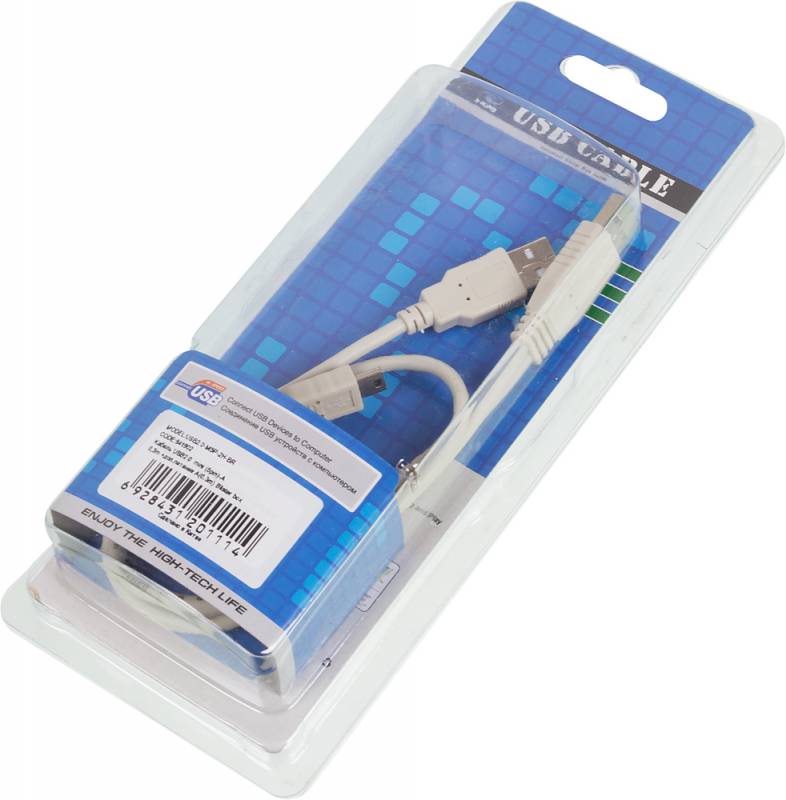 Kабель USB2.0 Ningbo mini (5pin)-A 0,5m +доп.питание A(0.3m) Blister box