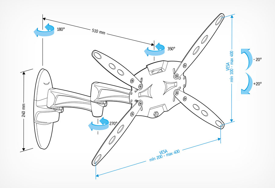 Кронштейн HOLDER LCDS-5029 белый