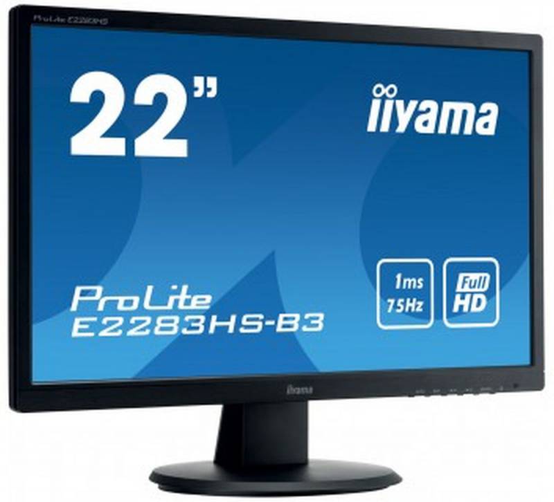 Монитор Iiyama 21.5 ProLite E2283HS-B3 черный TN+film LED 1ms 16:9 HDMI M/M матовая 1000:1 250cd 17