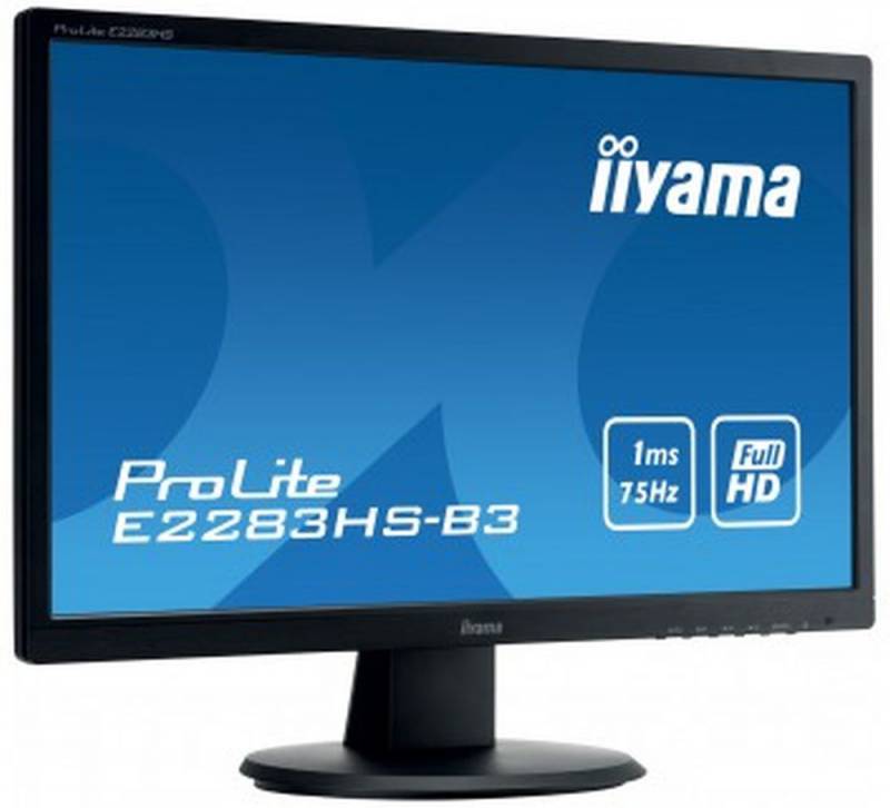 Монитор Iiyama 21.5 ProLite E2283HS-B3 черный TN+film LED 1ms 16:9 HDMI M/M матовая 1000:1 250cd 17