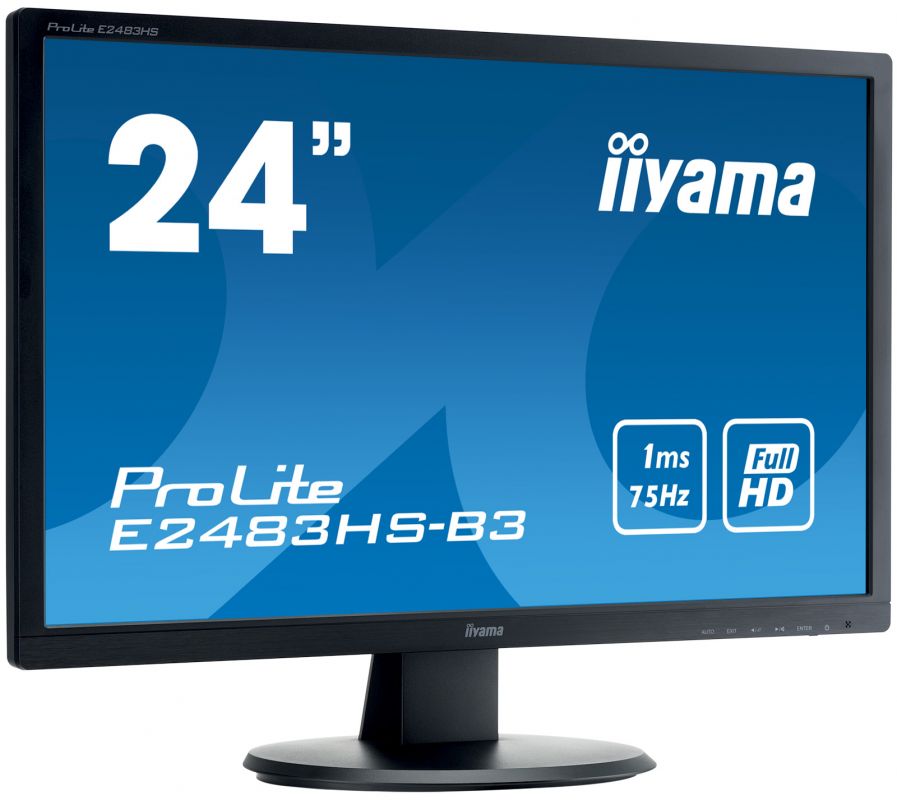 Монитор Iiyama 24 ProLite E2483HS-B3 черный TN+film LED 2ms 16:9 HDMI M/M матовая 250cd 1920x1080 D