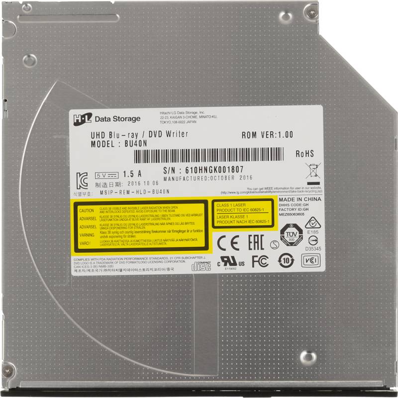 Привод Blu-Ray RW LG BU40N черный SATA ultra slim M-Disk внутренний oem