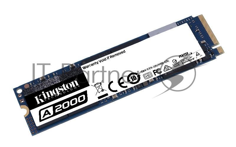SSD M.2 Kingston 1.0Tb A2000 Series <SA2000M8/1000G> (PCI-E 3.0 x4, up to 2200/2000Mbs, 220000 IOPS, 3D TLC, NVMe, AES-256, 600TBW, 22х80mm)
