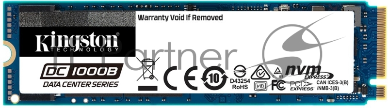 SSD M.2 Kingston 240Gb DC1000B Series <SEDC1000BM8/240G> (PCI-E 3.0 x4, up to 2200/290Mbs, 3D TLC, NVMe, AES-256, 248TBW, 0.5DPDW, PLP, 22х80mm)