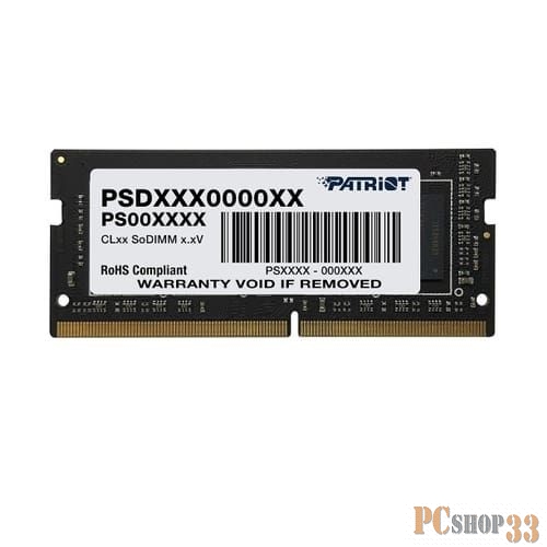 SO-DIMM DDR 4 DIMM 4Gb PC21300, 2666Mhz, PATRIOT Signature (PSD44G266681S) (retail)