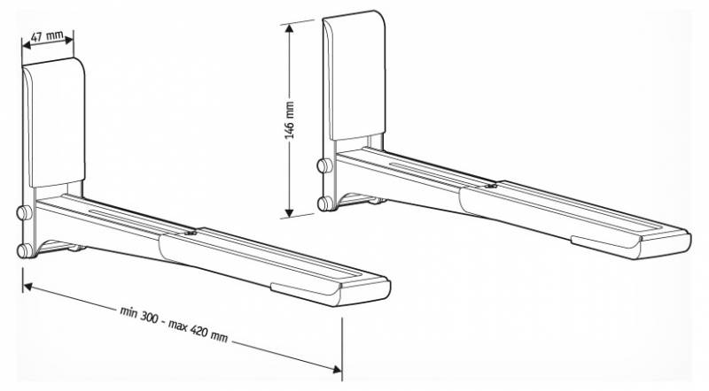 Кронштейн для СВЧ Holder MWS-2003 темный металлик макс.40кг настенный фиксированный