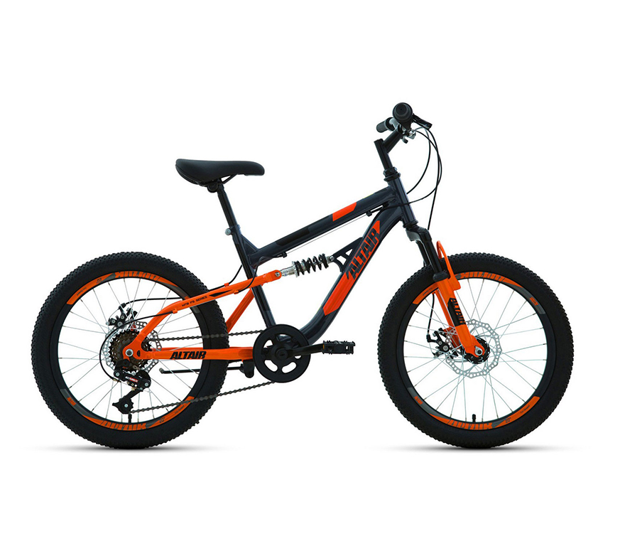 Велосипед 20 Altair MTB FS 20 disc 6 ск 19-20 г 14 Серый/Оранжевый/RBKT02N06005 РРЦ: 13020р.