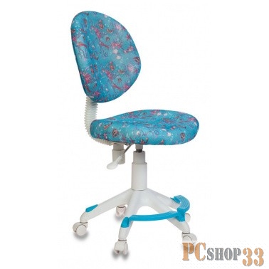 Кресло детское Бюрократ KD-W6-F/AQUA голубой марки сетка (пластик белый)